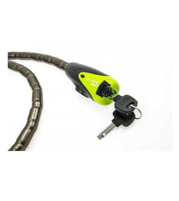 Bottari steel bike lock with key, 15x1200mm, heavy-duty security lock for bicycles, shown in close-up view.
