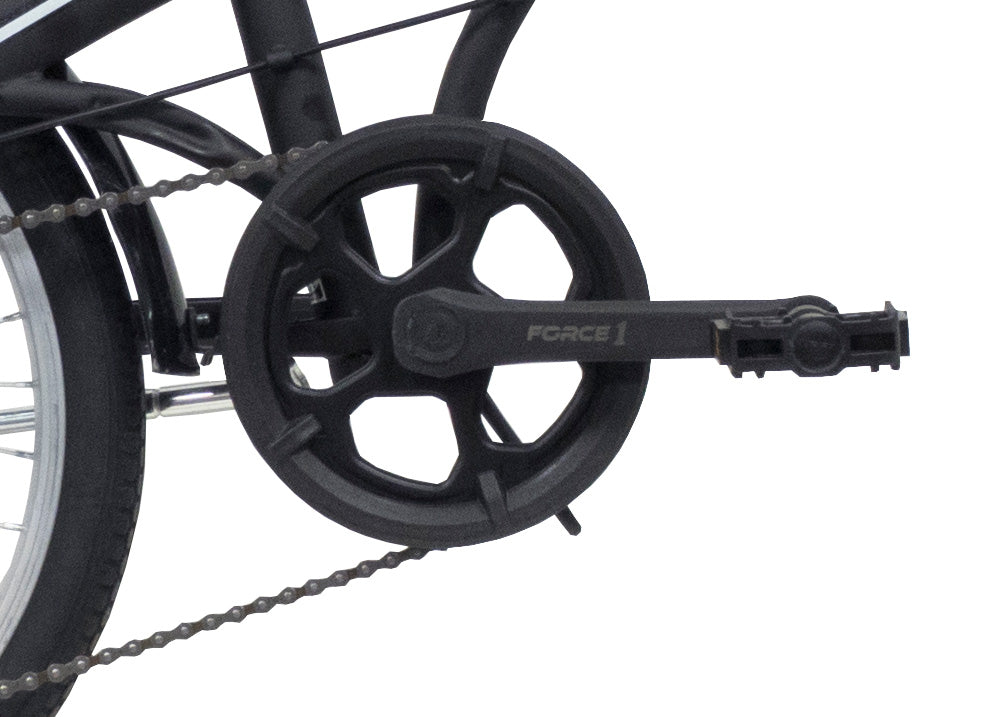 Bicicletă pliabilă damă 20” Bottari, cadru oțel, 6 viteze, frâne V-Brake, negru