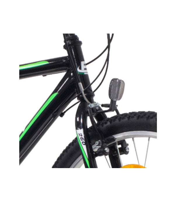 Bicicletă bărbați 26” cadru oțel, 18 viteze, negru/verde