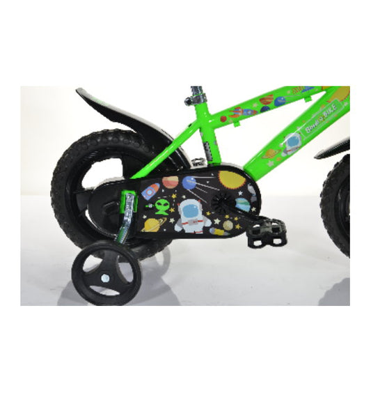 Bicicletă băieți 12” Cosmos, 1 viteză, verde/negru