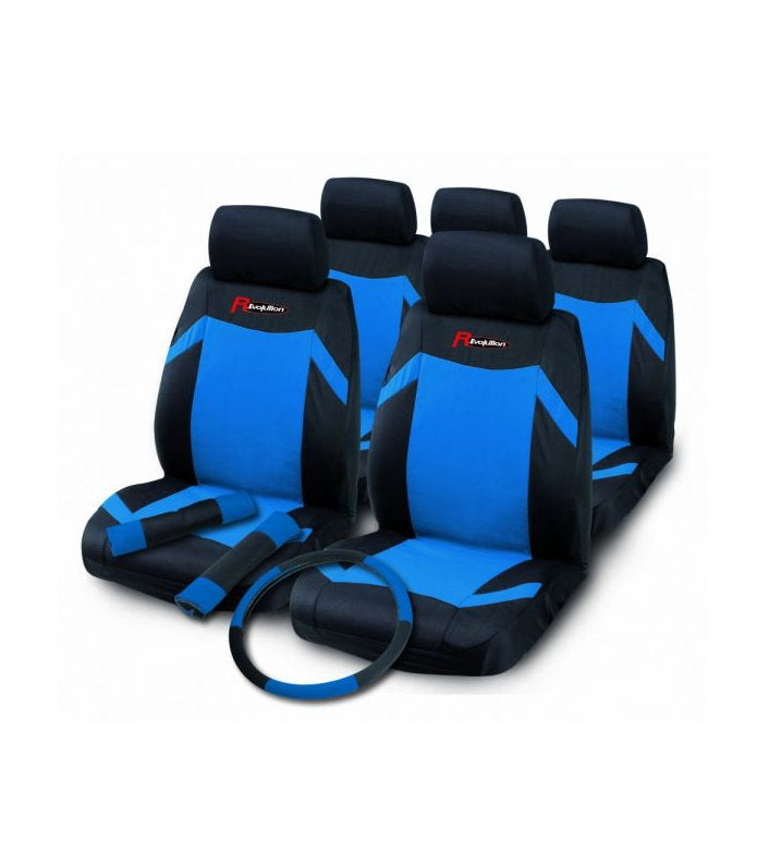 Huse scaune auto negru albastru husa volan, protectie centura