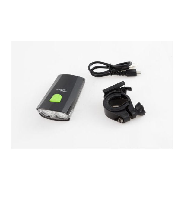 Bottari bike front light with USB charging, 2 LED lights, and 3 lighting modes for bicycle safety and visibility.