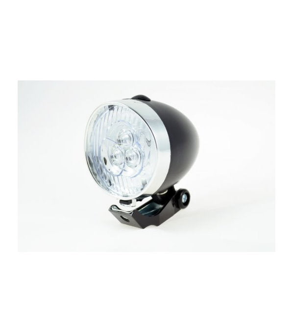 Bottari Lumina fata retro style bike front light with 3 LEDs, handlebar mount, in various colors, battery-free, for bicycle accessories