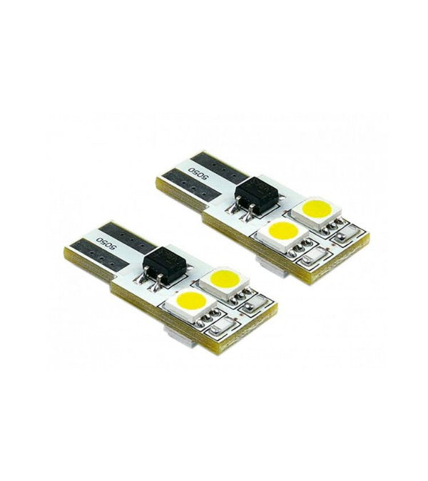 SET 2 BECURI CU LED T10 CANBUS 4SMD 5050 ALB