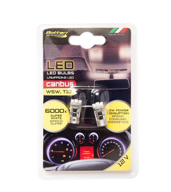 SET 2 BECURI T10 CANBUS 4SMD 3528 ALB
