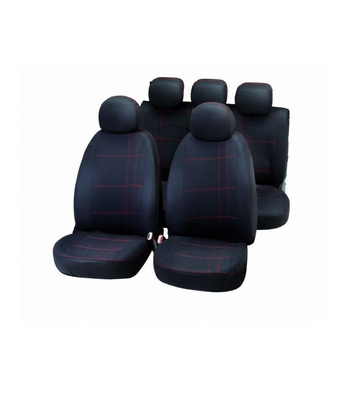 SET HUSE AUTO UNIVERSAL EMBROIDERY ROSU NEGRU