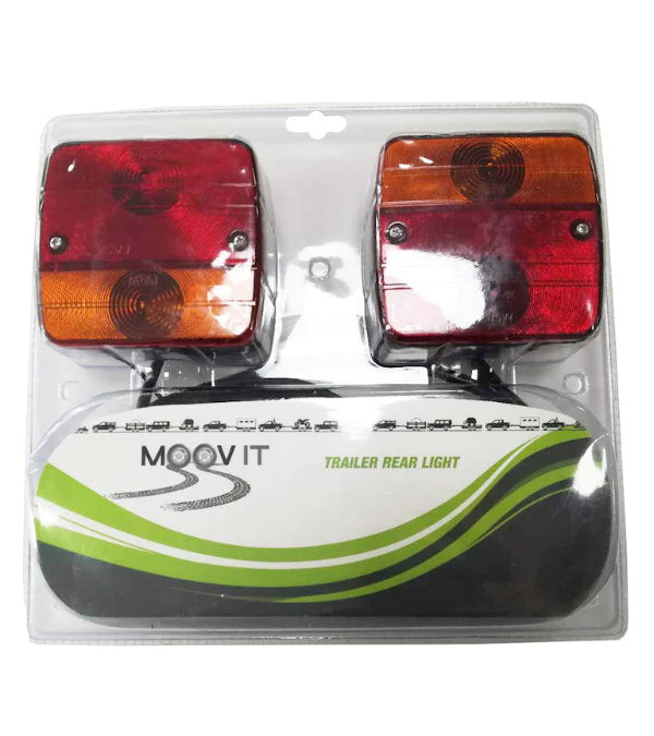 Set 2 stopuri spate remorca cu magnet si priza 7 pini Moovit, cablu alimentare 7.5M+2.5M, becuri incluse