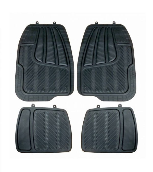 Set of four PVC auto floor mats by Bottari, Strong Rain series, designed for vehicle protection and durability.