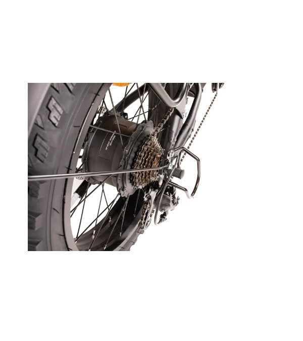 Bicicletă electrică 20” cadru aluminiu, 7 viteze Shimano, frâne pe disc, baterie 10.4Ah