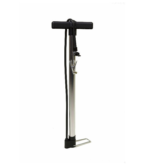 Bottari foot pump with pressure gauge for bicycle maintenance, featuring a compact design and easy-to-read manometer.