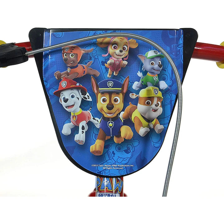 Bicicletă băieți 12” Paw Patrol, roți ajutătoare, 2–4 ani