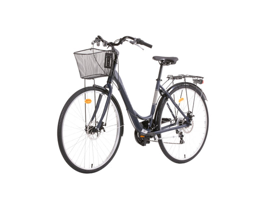 Bicicletă damă 28” Railway Lady 2.0, cadru aluminiu H44, 18 viteze, frâne pe disc, albastru mat