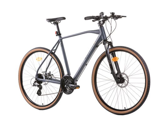 Bicicletă trekking bărbați 28” Crossroad 7.1, cadru aluminiu, suspensie, 24 viteze Shimano Altus, frâne pe disc