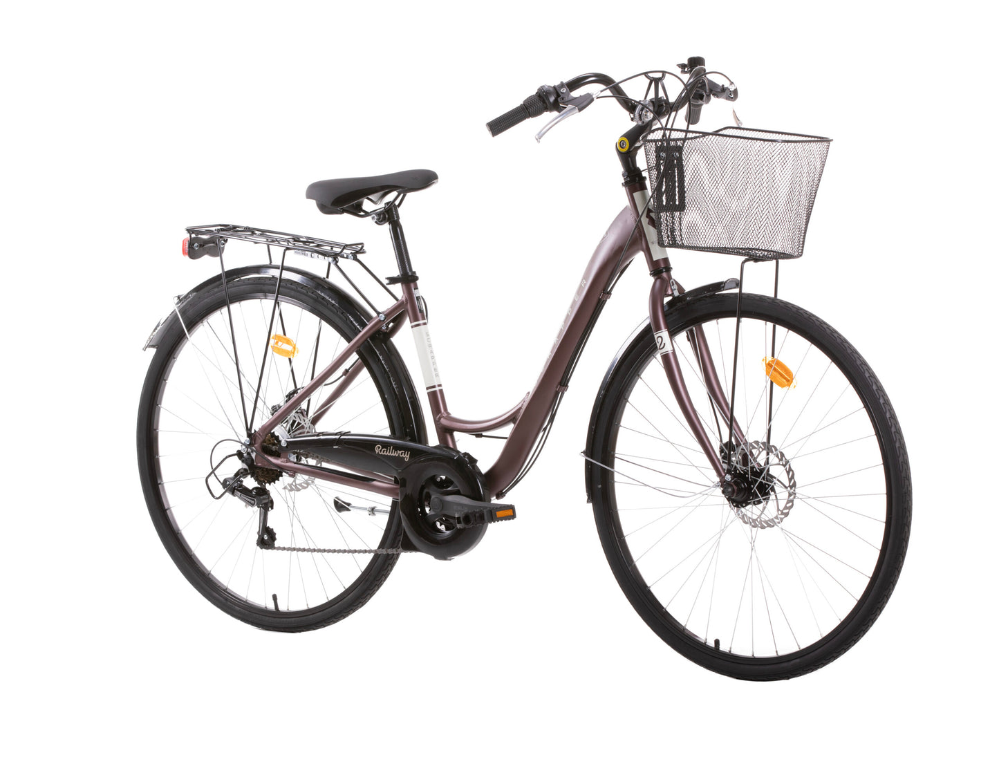 Bicicletă damă 28” Railway Lady 2.1 Vintage, cadru aluminiu H44, 18 viteze Shimano TY21, frâne pe disc