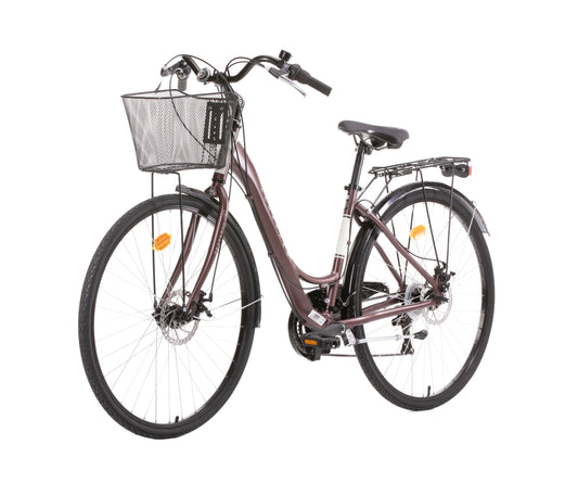 Bicicletă damă 28” Railway Lady 2.1 Vintage, cadru aluminiu H44, 18 viteze Shimano TY21, frâne pe disc