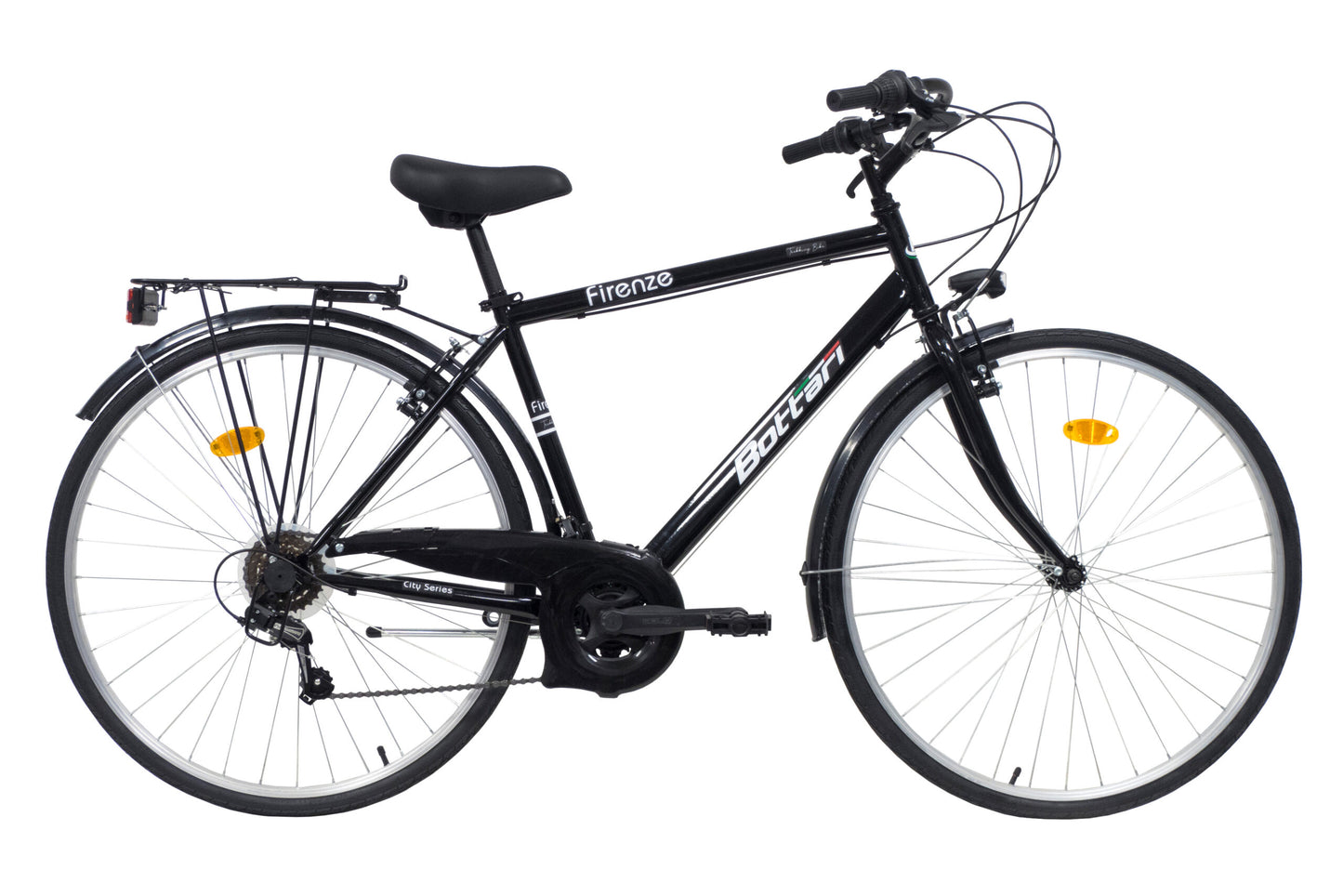 Bicicletă trekking bărbați 28” cadru oțel, 18 viteze, negru