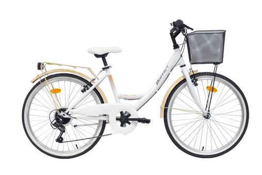 Bicicletă city damă 24” cadru oțel, 6 viteze Shimano TY-21, frâne V-Brake
