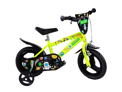 Bicicletă băieți 12” Galaxy, roți ajutătoare, 2–4 ani
