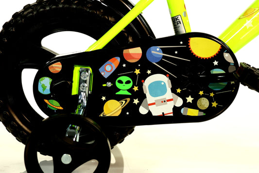 Bicicletă băieți 12” Galaxy, roți ajutătoare, 2–4 ani