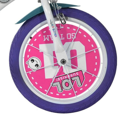 Bicicletă fete 14” LOL, roți ajutătoare, 3–5 ani