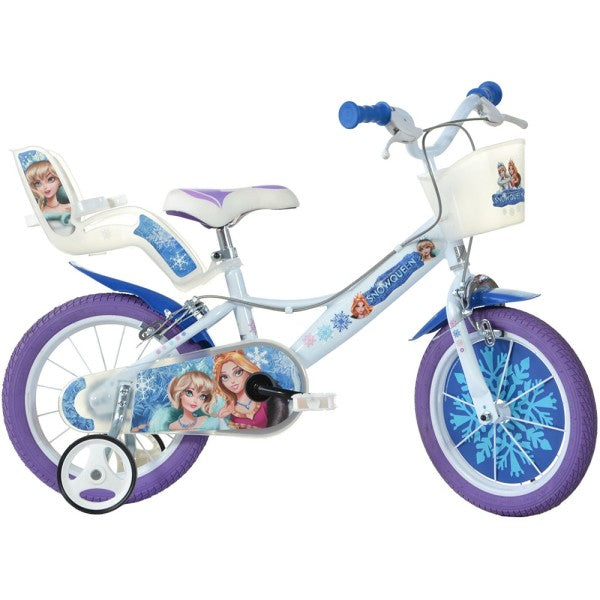 Bicicletă fete 14” Snow Queen, roți ajutătoare, 3–5 ani