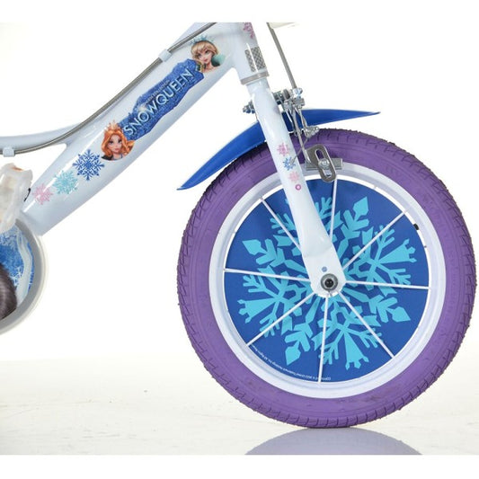 Bicicletă fete 14” Snow Queen, roți ajutătoare, 3–5 ani