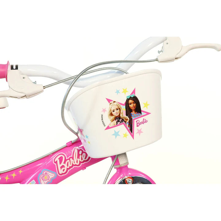 Bicicletă fete 16” Barbie, roți ajutătoare, 5–7 ani