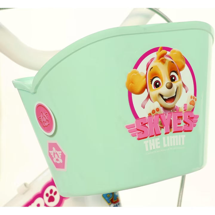 Bicicletă fete 12” Paw Patrol, roți ajutătoare, 2–4 ani