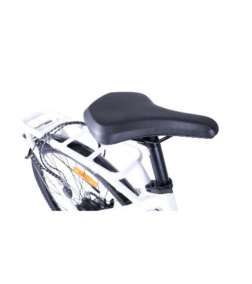 Bicicletă electrică de oraș 28” E-8600, cadru aluminiu, 7 viteze Shimano, frâne pe disc, baterie 13Ah