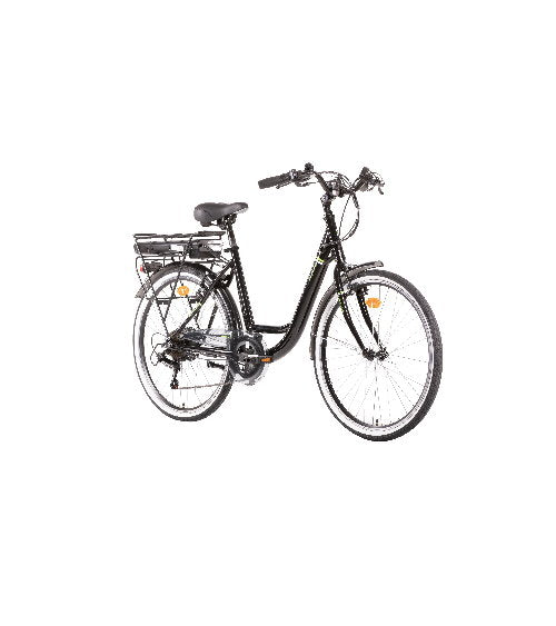 Bicicletă electrică de oraș 26” E-4000, cadru oțel, 6 viteze Shimano, frâne V-Brake, baterie 7.8Ah