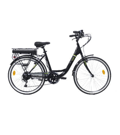 Bicicletă electrică de oraș 26” E-4000, cadru oțel, 6 viteze Shimano, frâne V-Brake, baterie 7.8Ah