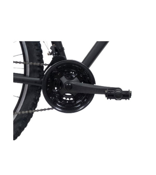 Bicicletă MTB bărbați 29” cadru aluminiu, 18 viteze Shimano TY21, frâne V-Brake, negru/maro