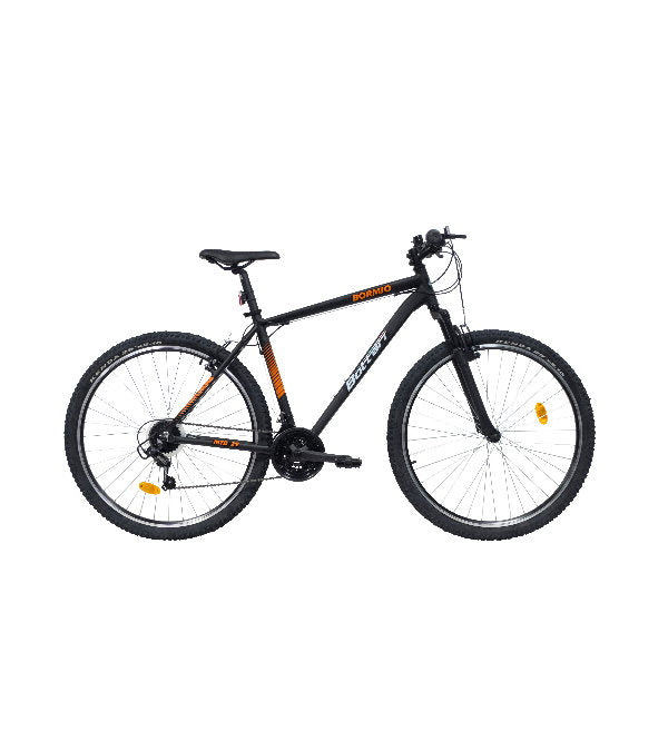 Bottari men's 29-inch MTB bicycle with aluminum frame, 18 Shimano gears, V-brake, in black and brown color.