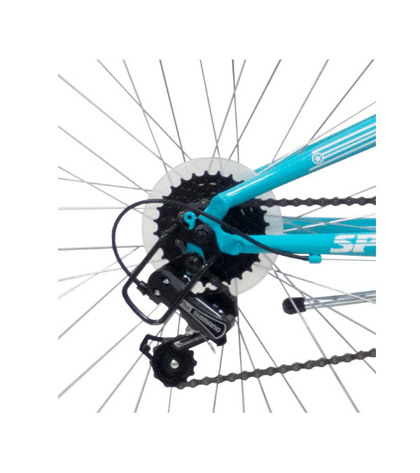 Bicicletă MTB bărbați 24” Bottari, cadru oțel, suspensie față/spate, 18 viteze, frâne V-Brake, albastru/negru