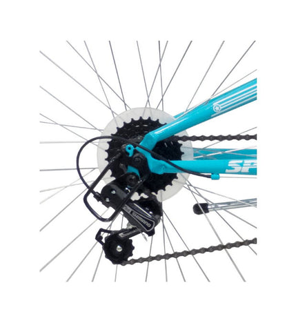 Bicicletă MTB bărbați 24” Bottari, cadru oțel, suspensie față/spate, 18 viteze, frâne V-Brake, albastru/negru
