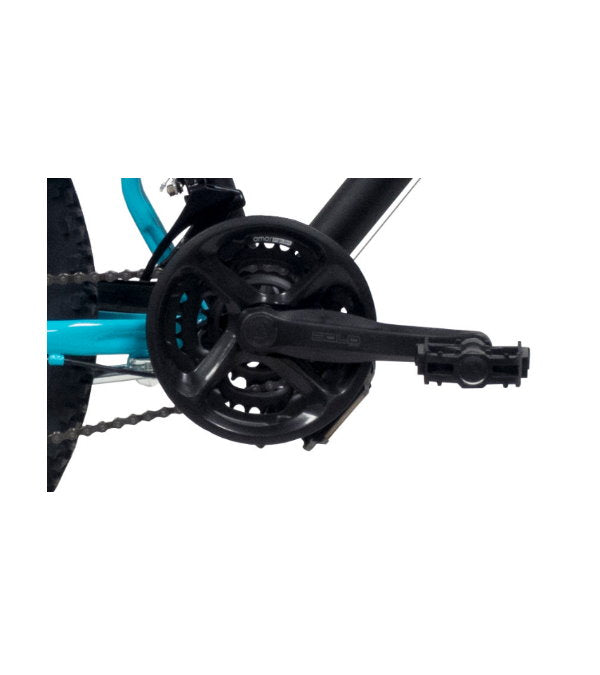 Bicicletă MTB bărbați 24” Bottari, cadru oțel, suspensie față/spate, 18 viteze, frâne V-Brake, albastru/negru