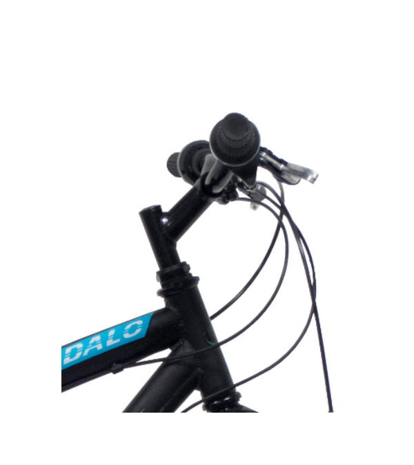 Bicicletă MTB bărbați 24” Bottari, cadru oțel, suspensie față/spate, 18 viteze, frâne V-Brake, albastru/negru