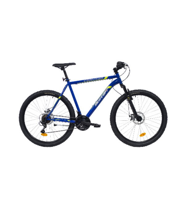 Bicicletă MTB bărbați 27.5” Bottari, cadru oțel, 21 viteze Shimano, frâne disc față/spate, albastru