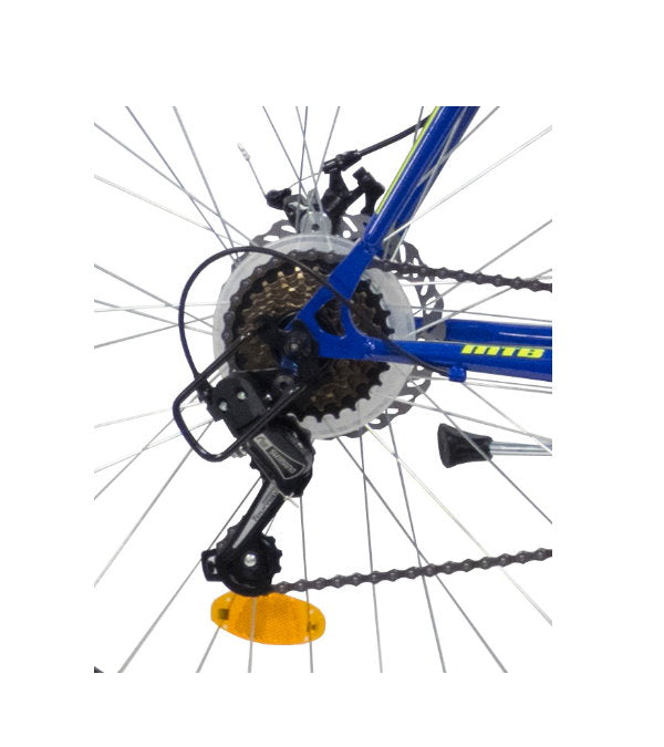 Bicicletă MTB bărbați 27.5” Bottari, cadru oțel, 21 viteze Shimano, frâne disc față/spate, albastru