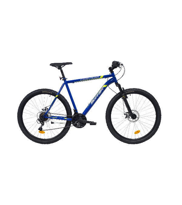 Bicicletă MTB bărbați 27.5” Bottari, cadru oțel, 21 viteze Shimano, frâne disc față/spate, albastru