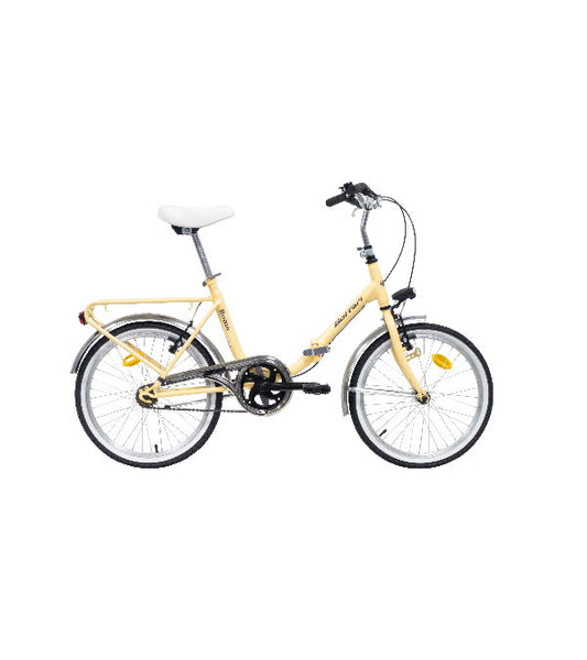 Bicicletă pliabilă damă 20” Bottari, 1 viteză, frâne V-Brake, cadru oțel, bej