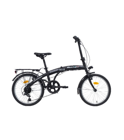 Bicicletă pliabilă damă 20” Bottari, cadru oțel, 6 viteze, frâne V-Brake, negru