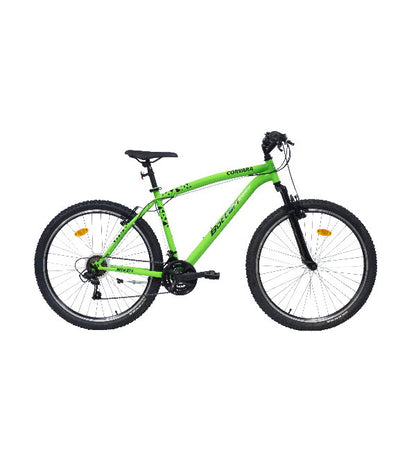 Bicicletă MTB bărbați 27.5” cadru oțel, 21 viteze Shimano TY21, frâne V-Brake, verde/negru