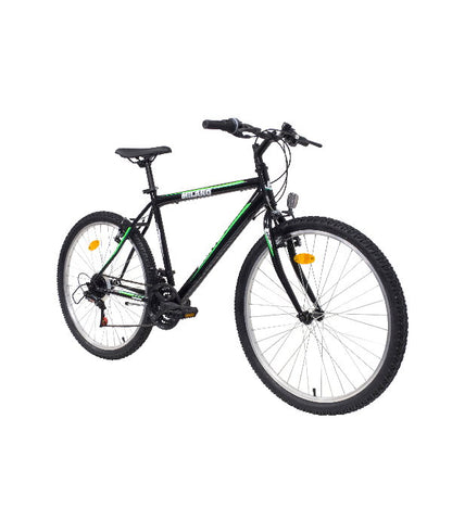 Bicicletă bărbați 26” cadru oțel, 18 viteze, negru/verde