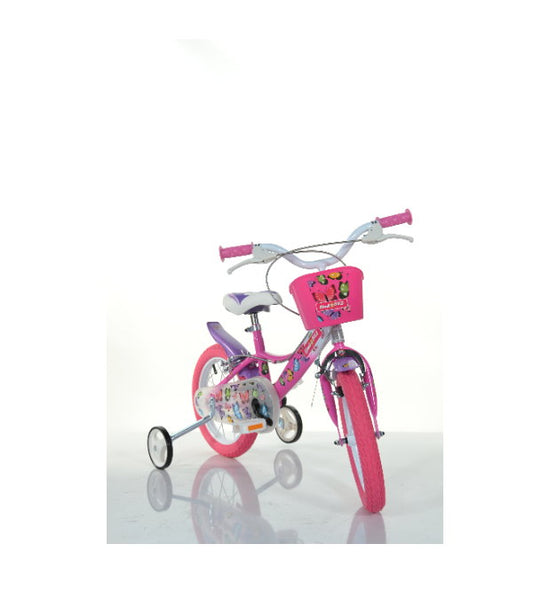 Bicicletă fete 16” Butterfly, 1 viteză, roz/alb/mov