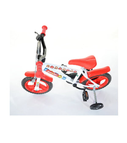 Bicicletă băieți 12” Monster, 1 viteză, alb/negru/roșu