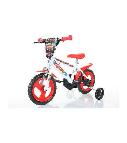 Bicicletă băieți 12” Monster, 1 viteză, alb/negru/roșu