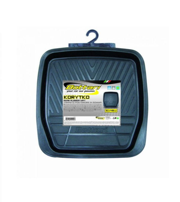 Rubber rear car floor mat by Bottari, New Korikto model, designed for auto accessories, durable and easy to clean.