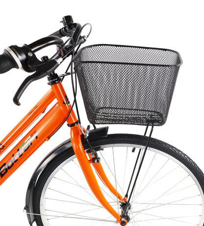 Bicicletă damă 28” cadru oțel, 6 viteze, furcă rigidă, portocaliu