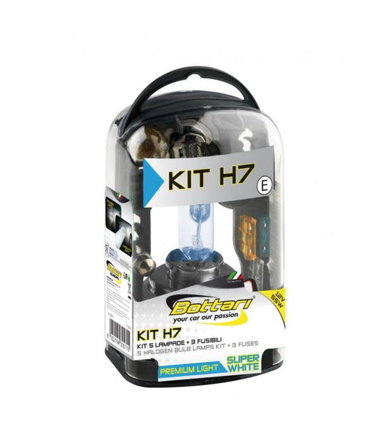 KIT: BECURI Super White + SIGURANTE LAMELARE "KIT H7" 12V 55W